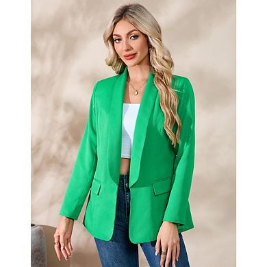Women's Blazer Business Casual Lightweight Suit Long Sleeve Slim Fit Work Office Jacket with Pockets