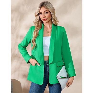 Women's Blazer Business Casual Lightweight Suit Long Sleeve Slim Fit Work Office Jacket with Pockets