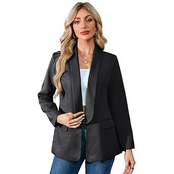 Women's Blazer Business Casual Lightweight Suit Long Sleeve Slim Fit Work Office Jacket with Pockets