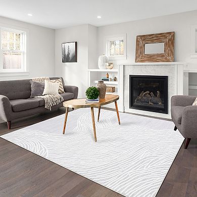 Modern Abstract Print Rug, Non Slip Machine Washable Carpet for Living Room Bedroom Dining Room