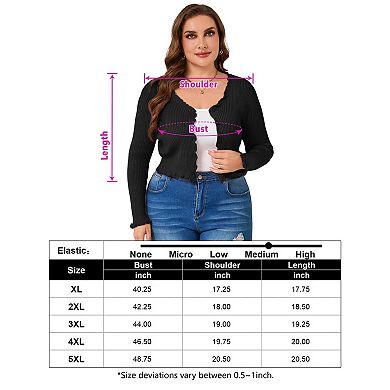 Women's Plus Size Cardigan Long Sleeve Button Down Cardigan Knit Sweater Outwear