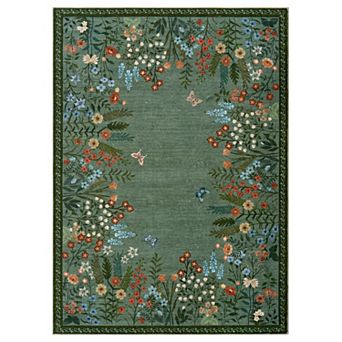 Washable Rug - Non-Slip Soft Floral Area Carpet for Living Room, Bedroom, Dining Room, Entryway