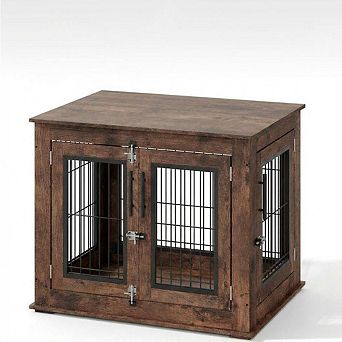 31 Inch Pet Dog Cage Furniture with Dual-Door Design