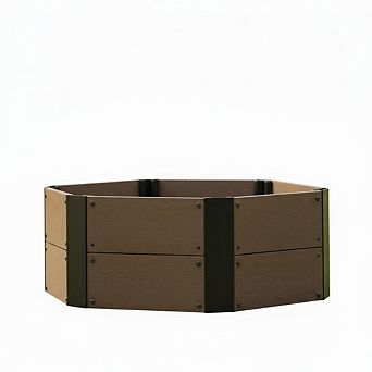 Hexagon Raised Garden Bed Kit, 6-Panel Wood Look Planter Box for Indoor & Outdoor Use