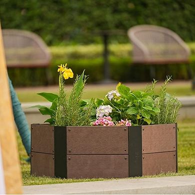 Hexagon Raised Garden Bed Kit, 6-Panel Wood Look Planter Box for Indoor & Outdoor Use