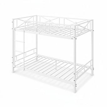 Metal Bunk Bed,Modern Heavy Duty Steel beds with Safety Guard Rails & Space-Saving,School,Bedroom