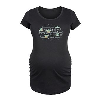 Maternity Star Wars The Mandalorian Grogu Logo Graphic Tee