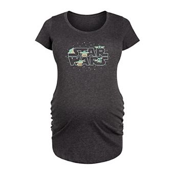 Maternity Star Wars The Mandalorian Grogu Logo Graphic Tee