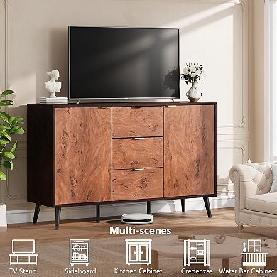 51 Inch Farmhouse Sideboard Buffet Cabinet with Storage