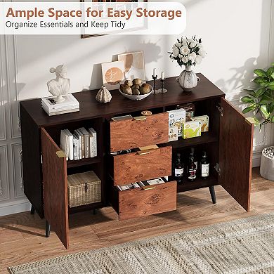 51 Inch Farmhouse Sideboard Buffet Cabinet with Storage