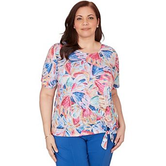 Plus Size Alfred Dunner Butterfly Wing Tie Front Graphic Tee