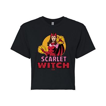 Juniors' Marvel Scarlet Witch Logo Cropped Tee