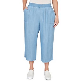 Plus Size Alfred Dunner Wide Leg Patch Pocket Ankle Pants