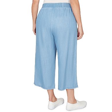 Plus Size Alfred Dunner Wide Leg Patch Pocket Ankle Pants