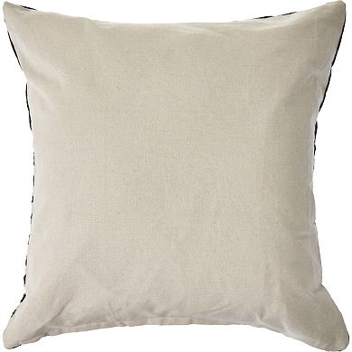 HomeRoots Set of Two Black and White Chevron Cotton Throw Pillow With Tassels
