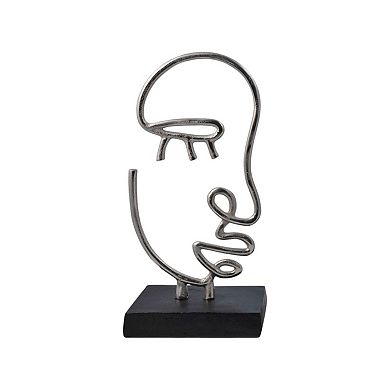 HomeRoots Set of Two Black and Silver Aluminum Tabletop Sculpture