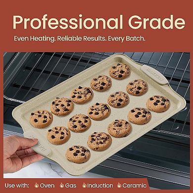 BAKKEN Nonstick Baking Sheet, Carbon Steel Cookie Pans with Silicone Handles, Set of 1, Black