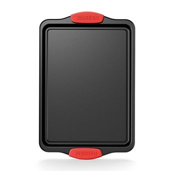 BAKKEN Nonstick Baking Sheet, Carbon Steel Cookie Pans with Silicone Handles, Set of 1, Black