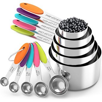 Stainless Steel Measuring Cups Spoons Set Kitchen Cooking Baking Tools