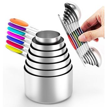 Stainless Steel Measuring Cups Spoons Set Kitchen Cooking Baking Tools