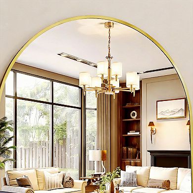 Arched Full Length Mirror Aluminum Frame Freestanding or Wall Mount 56"L x 21"W