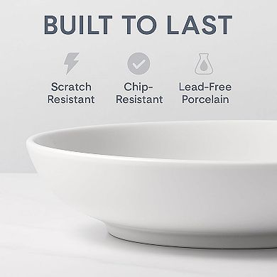 CASAFOYER Pasta Bowls Set of 6 (30oz) Large Ceramic Salad Bowls, Microwave & Dishwasher Safe