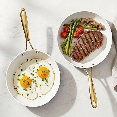 15Pc Ceramic Nonstick Cookware Set with Steamer Utensils PFOA-Free Dishwasher Safe