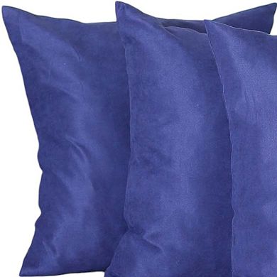 HomeRoots Set of Four 26" Navy Blue Fabric Euro Throw Pillow Covers
