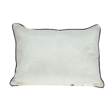 HomeRoots 14" X 20" Pink and Purple Floral Cotton Throw Pillow With Sequins