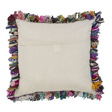 HomeRoots Set of Two Pink Striped Rayon Throw Pillow With Ruffle