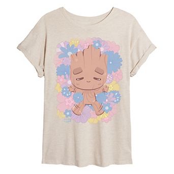 Juniors' Marvel Guardians Of The Galaxy Baby Groot Oversized Tee