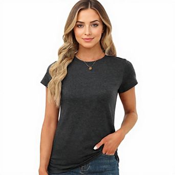 Basic Short Sleeve Round Neck Top