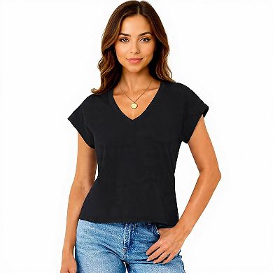 Women's Short Sleeve Cotton Crop Top