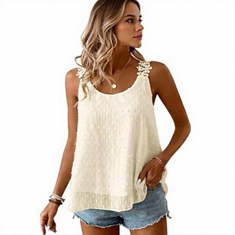Casual Sleeveless Lace Strap Tank for Women