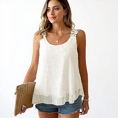 Casual Sleeveless Lace Strap Tank for Women