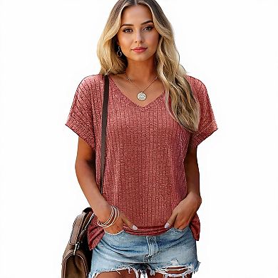 Dressy Casual V-Neck Side Split Tee