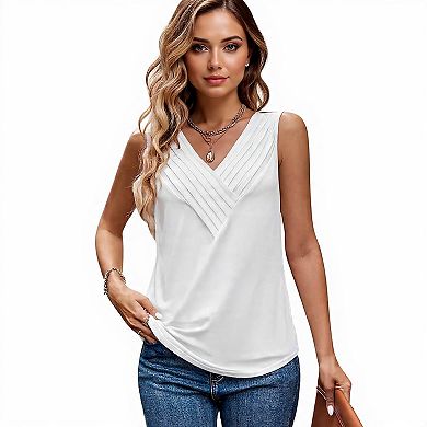 Loose Fit V-Neck Tank Top for Summer