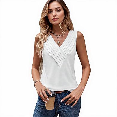 Loose Fit V-Neck Tank Top for Summer