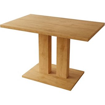 46" Modern Rectangular Dining Table with Oak MDF Top & Sturdy Base Perfect for Kitchen
