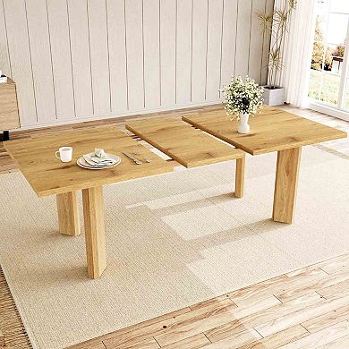 78″ Extendable Rectangular Farmhouse Dining Table Seats 68