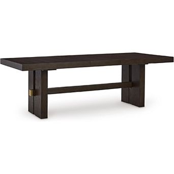90″ Extendable Rectangular Dining Table in Dark Brown