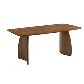 Rectangular Dining Table Seats 68, Walnut Wood Pedestal Base