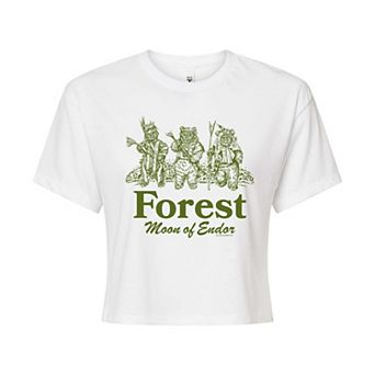 Juniors' Star Wars Forest Moon of Endor Cropped Tee