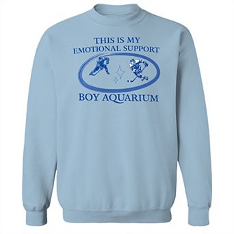 Juniors' This Is My Emotional Support Boy Aquarium Graphic Sweatshirt
