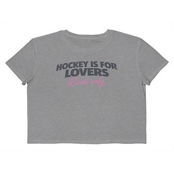 Juniors' Hockey Is For Lovers Rivals Only Boxy Cropped Graphic Tee