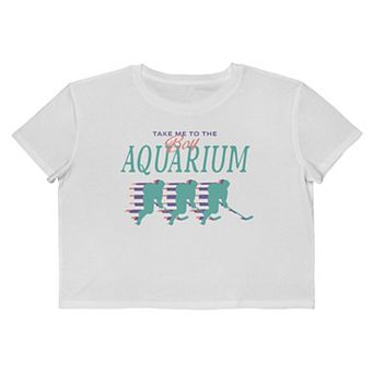 Juniors' Grayson Threads The Label Hockey Take Me To The Boy Aquarium Boxy Cropped Graphic Tee