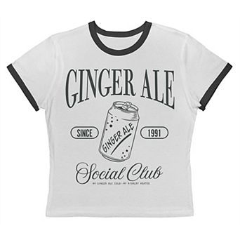 Juniors' Grayson Threads The Label Ginger Ale Social Club Since 1991 Graphic Ringer Baby Tee
