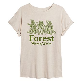 Juniors' Star Wars Forest Moon of Endor Oversized Tee