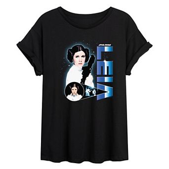 Juniors' Star Wars Princess Leia Bootleg Oversized Tee