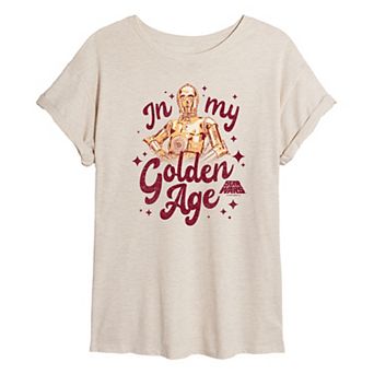 Juniors' Star Wars C-3PO Oversized Tee